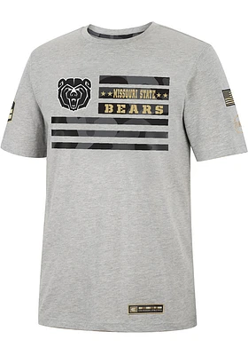 Colosseum Missouri State Bears Grey OHT Shockwave Camo Flag Short Sleeve T Shirt