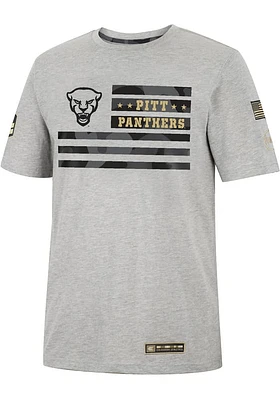 Colosseum Pitt Panthers Grey OHT Shockwave Camo Flag Short Sleeve T Shirt
