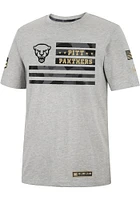 Colosseum Pitt Panthers Grey OHT Shockwave Camo Flag Short Sleeve T Shirt