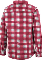 Colosseum Dayton Flyers Mens Red Ellis Plaid Polar Fleece Snap Light Weight Jacket