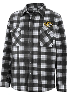 Colosseum Missouri Tigers Mens Black Ellis Plaid Polar Fleece Snap Light Weight Jacket