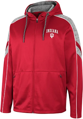 Colosseum Indiana Hoosiers Mens Crimson Johnson Long Sleeve Zip