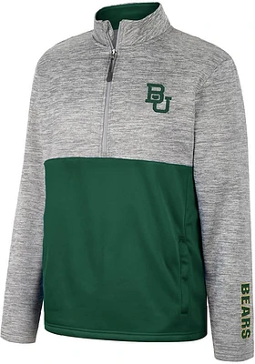Colosseum Baylor Bears Mens Green John Long Sleeve Qtr Zip Pullover