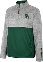 Colosseum Baylor Bears Mens Green John Long Sleeve Qtr Zip Pullover