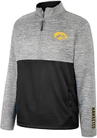 Colosseum Iowa Hawkeyes Mens Black John Long Sleeve Qtr Zip Pullover