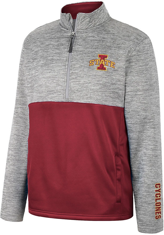 Colosseum Iowa State Cyclones Mens Cardinal John Long Sleeve Qtr Zip Pullover