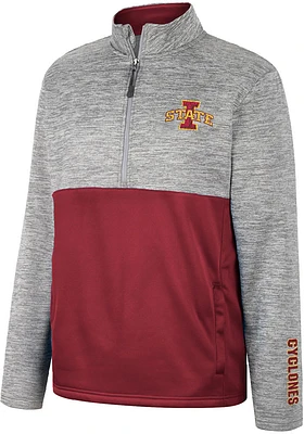 Colosseum Iowa State Cyclones Mens Cardinal John Long Sleeve Qtr Zip Pullover