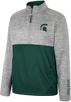 Colosseum Michigan State Spartans Mens Green John Long Sleeve Qtr Zip Pullover