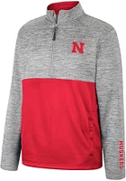 Colosseum Nebraska Cornhuskers Mens Red John Long Sleeve Qtr Zip Pullover