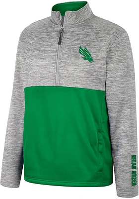 Colosseum North Texas Mean Green Mens Kelly John Long Sleeve Qtr Zip Pullover
