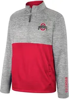 Colosseum Ohio State Buckeyes Mens Red John Long Sleeve 1/4 Zip Pullover