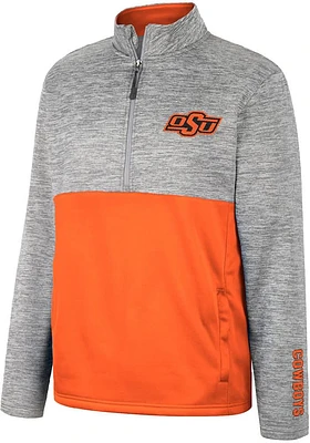 Colosseum Oklahoma State Cowboys Mens Orange John Long Sleeve Qtr Zip Pullover