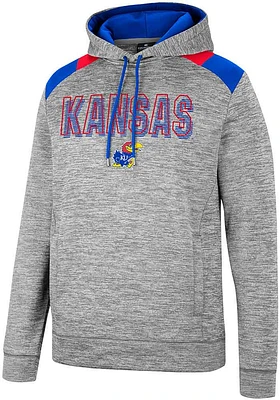Colosseum Kansas Jayhawks Mens Grey Walkie Talkie Hood