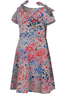 Colosseum Kansas Jayhawks Toddler Girls Blue Sweet Pea Short Sleeve Dress