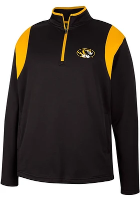 Colosseum Missouri Tigers Mens Black Bubby Fleece Long Sleeve Qtr Zip Pullover