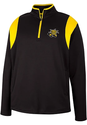 Colosseum Wichita State Shockers Mens Black Bubby Fleece Long Sleeve Qtr Zip Pullover