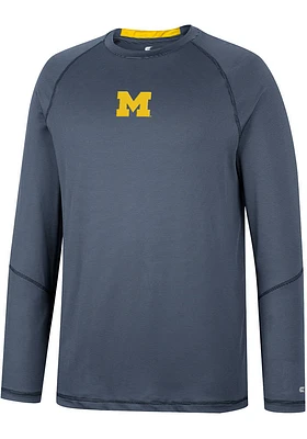 Colosseum Michigan Wolverines Blue Dwayne Raglan Long Sleeve T-Shirt
