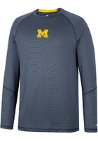 Colosseum Michigan Wolverines Blue Dwayne Raglan Long Sleeve T-Shirt