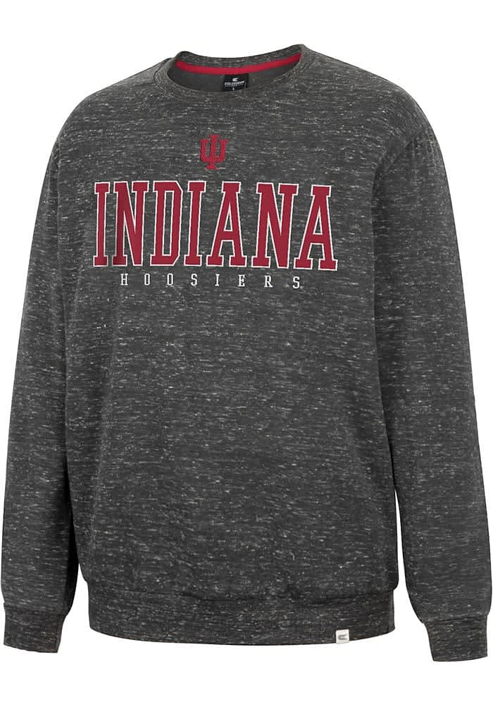 Colosseum Indiana Hoosiers Mens Charcoal Throw Quite A Party Long Sleeve Fashion Sweatshirt