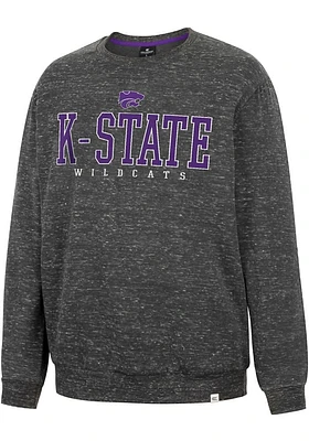 Colosseum K-State Wildcats Mens Charcoal Throw Quite A Party Long Sleeve Fashion Sweatshirt