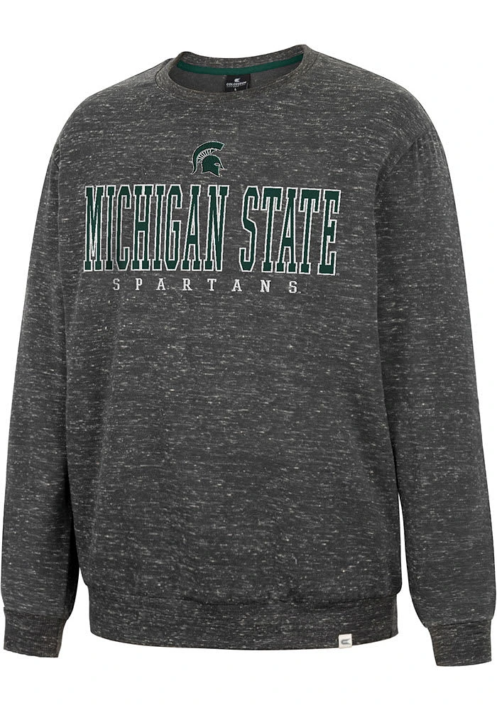 Colosseum Michigan State Spartans Mens Charcoal Throw Quite A Party Long Sleeve Fashion Sweatshirt