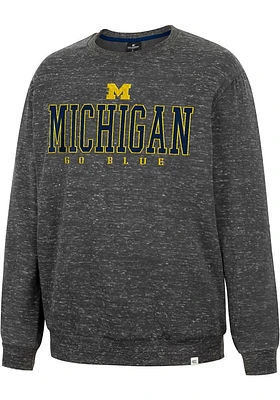 Colosseum Michigan Wolverines Mens Charcoal Throw Quite A Party Long Sleeve Fashion Sweatshirt