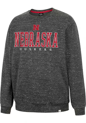 Colosseum Nebraska Cornhuskers Mens Charcoal Throw Quite A Party Long Sleeve Fashion Sweatshirt
