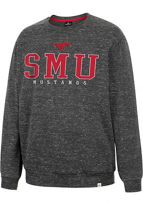 Colosseum SMU Mustangs Mens Charcoal Throw Quite A Party Long Sleeve Fashion Sweatshirt