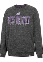 Colosseum TCU Horned Frogs Mens Charcoal Throw Quite A Party Long Sleeve Fashion Sweatshirt