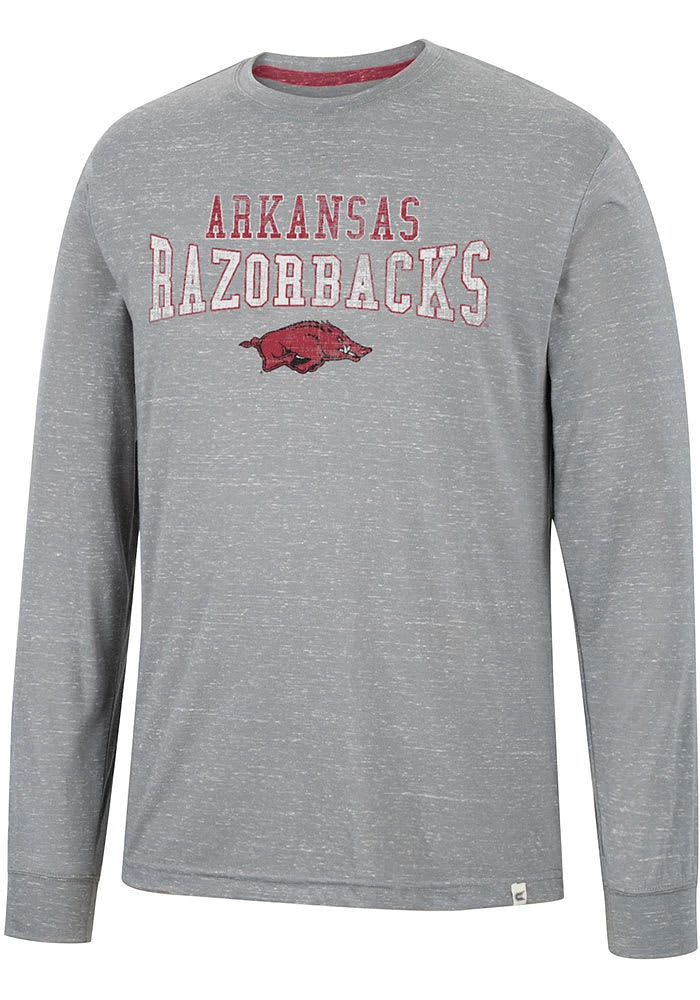 Colosseum Arkansas Razorbacks Grey Youre Charge Long Sleeve T Shirt