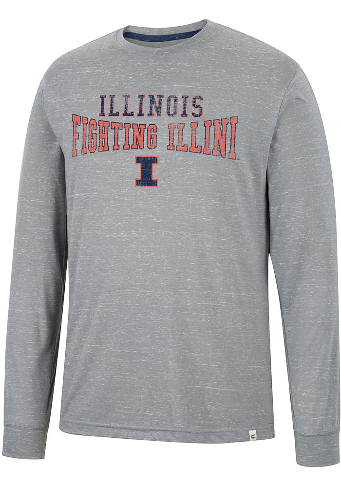 Colosseum Illinois Fighting Illini Grey Youre Charge Long Sleeve T Shirt