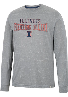 Colosseum Illinois Fighting Illini Grey Youre Charge Long Sleeve T Shirt
