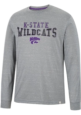 Colosseum K-State Wildcats Grey Youre Charge Long Sleeve T Shirt