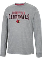 Colosseum Louisville Cardinals Grey Youre Charge Long Sleeve T Shirt