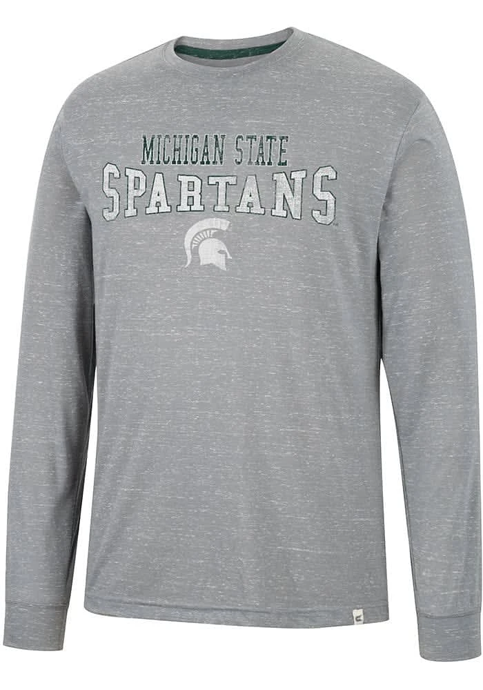 Colosseum Michigan State Spartans Grey Youre Charge Long Sleeve T Shirt