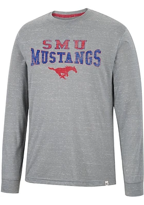 Colosseum SMU Mustangs Grey Youre Charge Long Sleeve T Shirt