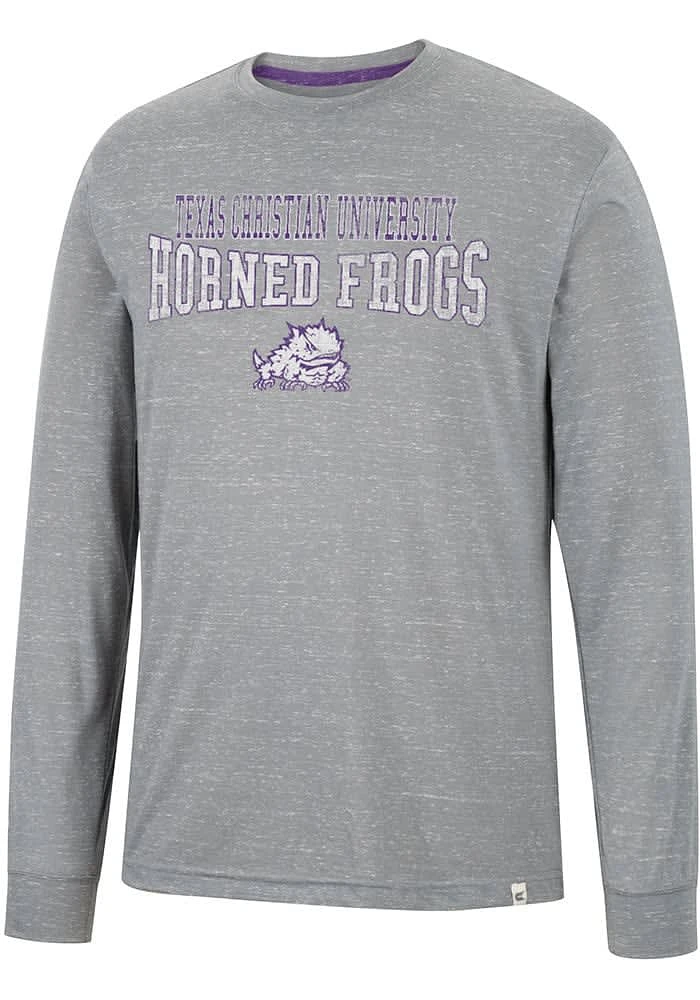 Colosseum TCU Horned Frogs Grey Youre Charge Long Sleeve T Shirt