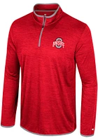 Colosseum Ohio State Buckeyes Mens Red Wright Long Sleeve Qtr Zip Pullover