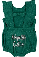Colosseum Michigan State Spartans Baby Green Gidget Short Sleeve One Piece