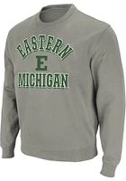 Colosseum Eastern Michigan Eagles Mens Grey Stadium Number One Long Sleeve Crew Sweatshirt
