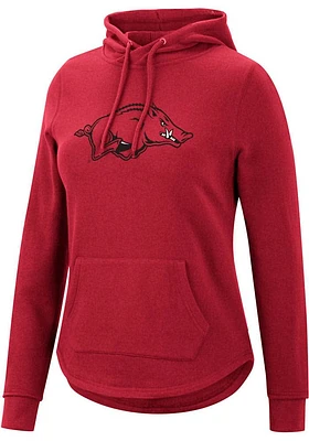 Colosseum Arkansas Razorbacks Womens Crimson Crossover Hooded Sweatshirt