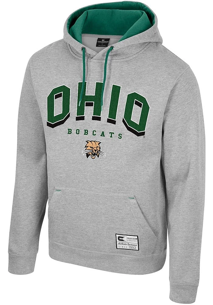 Colosseum Ohio Bobcats Mens Grey Ill Be Back Long Sleeve Hoodie