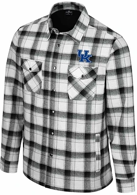 Colosseum Kentucky Wildcats Mens White Silent Majesty Plaid Light Weight Jacket