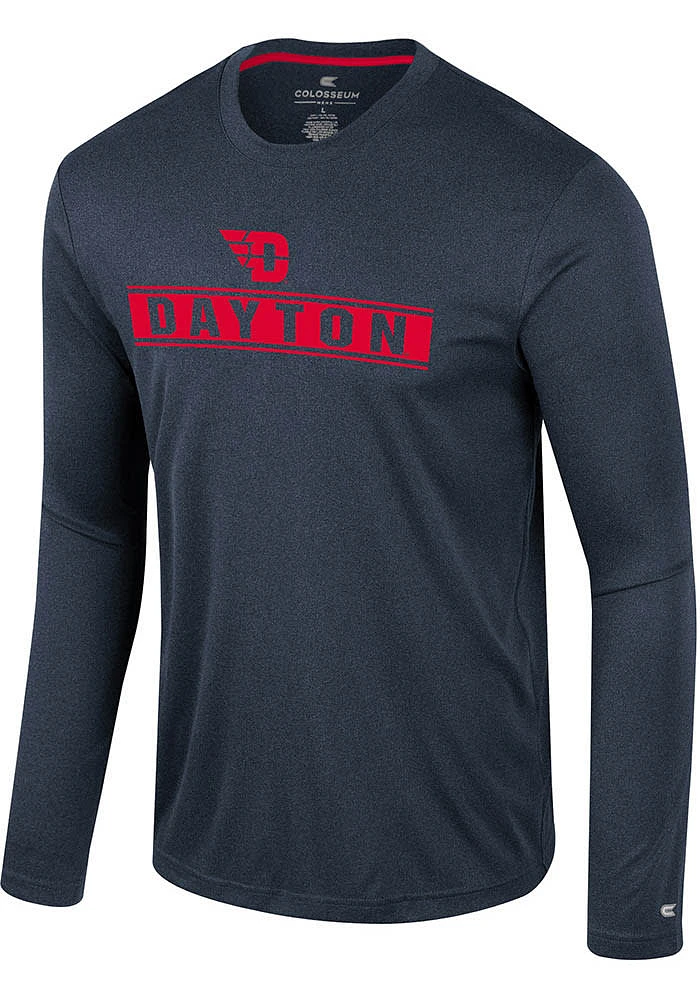 Colosseum Dayton Flyers Navy Blue Gradey Long Sleeve T-Shirt