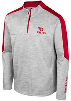 Colosseum Dayton Flyers Mens Grey Cousins Long Sleeve 1/4 Zip Pullover