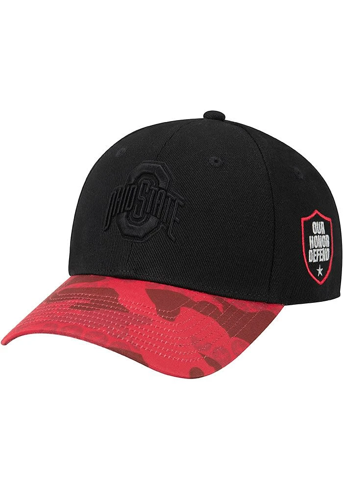 Colosseum Ohio State Buckeyes Our Honor Defend Camo Visor Adjustable Hat - Black