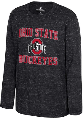 Colosseum Ohio State Buckeyes Youth Black SMU-Knobby Long Sleeve T-Shirt