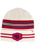 Colosseum Dayton Flyers White Trainer Striped Beanie Mens Knit Hat