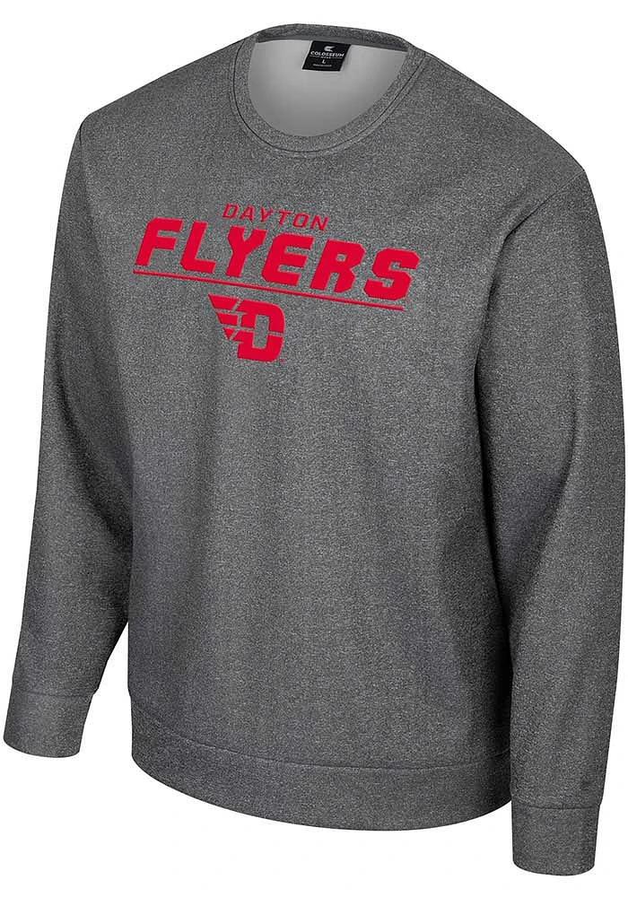 Colosseum Dayton Flyers Mens Charcoal Clark Long Sleeve Sweatshirt