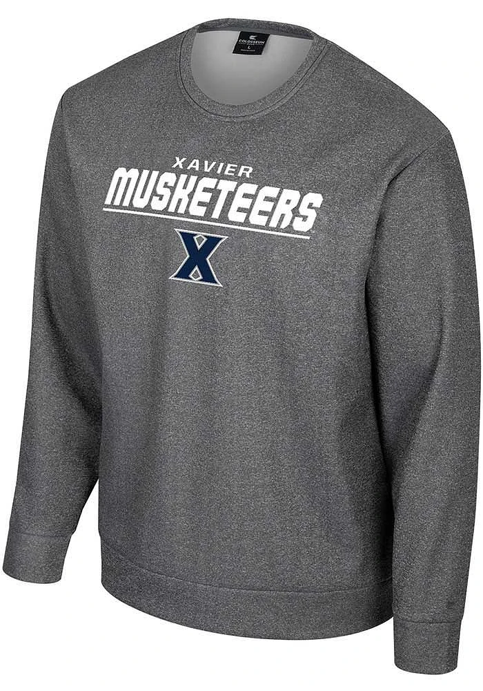 Colosseum Xavier Musketeers Mens Charcoal Clark Long Sleeve Sweatshirt